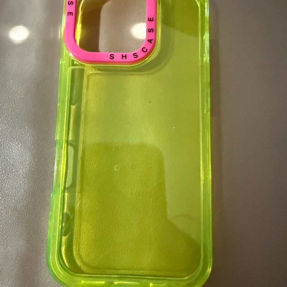 Neon Green and Pink Phone Case, iPhone 16 pro case